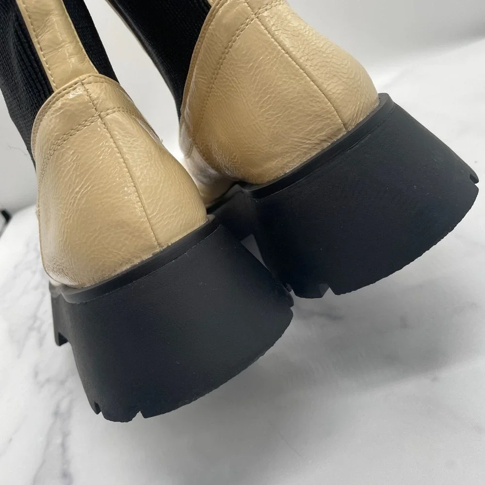 Sam Edelman Boots Womens 10 Chelsea Lug Circus Platform Cream‎ Grunge Minimalist